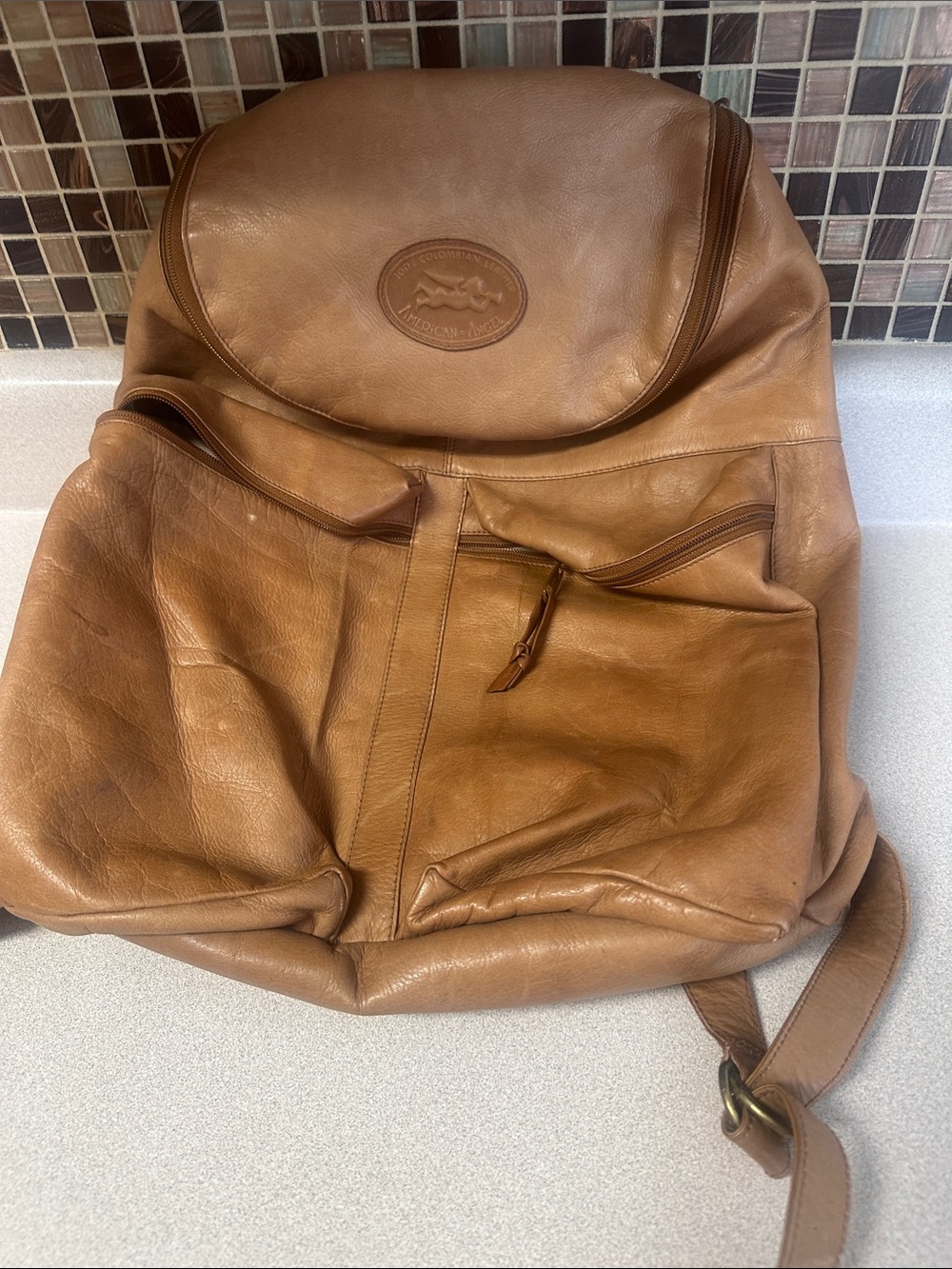 Leather Daypack Backpack in Tan - Timeless Carry